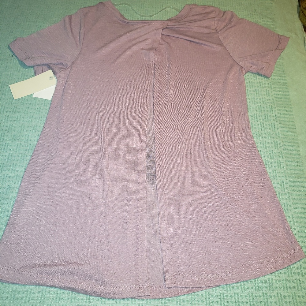 Women Sleep Sleeve T-Shirt Rose Open Back Small - Picture 5 of 6